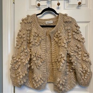 Goodnight Macaroon Knit Your Love Pompom Heart Cardigan Sweater One Size